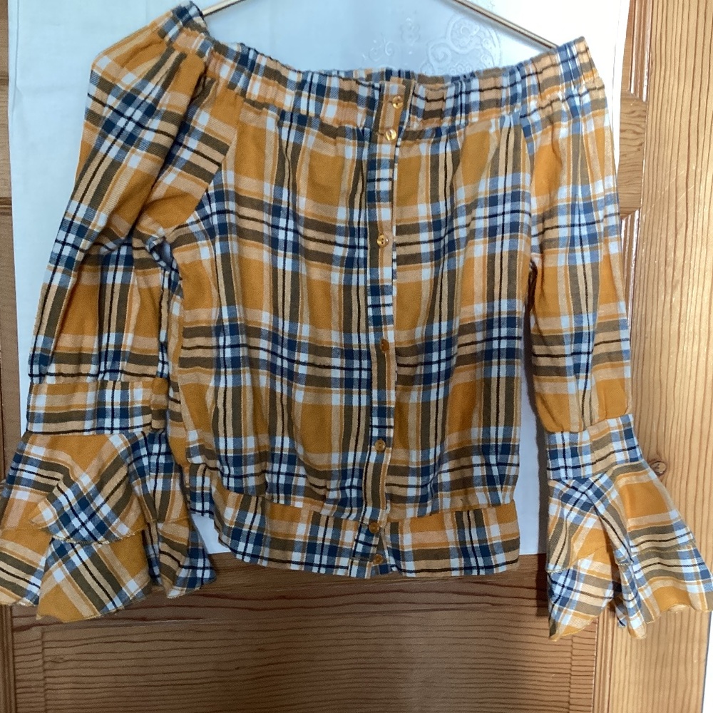 Flannel striped shirt - size medium- excellent condition- never worn